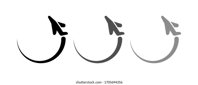 plane planet icon stock vector illustration flat design.