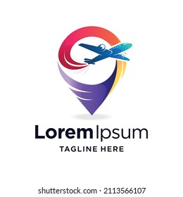logotipo de punto de plano con concepto de color degradado