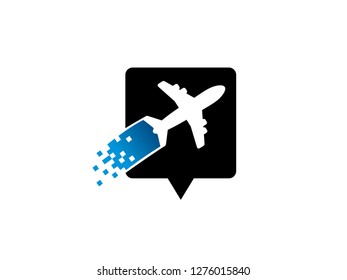 Plane Point Logo Template, Symbol, Icon