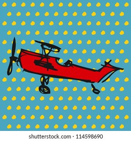 plane, pop art style, doodle, vector