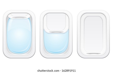 Plane Porthole Vector Illustration Isolated On White Background