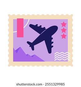 Plane Briefmarke Symbol einzeln