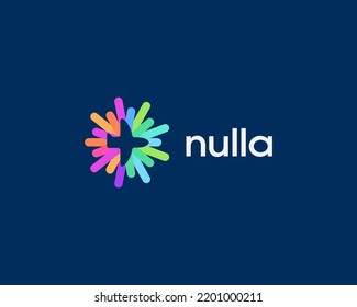Plane with rainbow lines rays around logo. Minimalist jet sign. Flat travel delivery cargo vector icon logotype. Vector illustration.