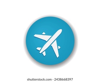 Plane Round Icon. Luftfahrt, Urlaub und Reisesymbol. Vektor-Farbdarstellung für Tourismus-Design