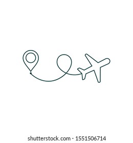 plane route icon vector design element logo template