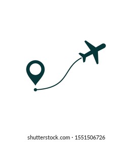plane route icon vector design element logo template