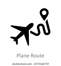 Plane Route and travel icon concept