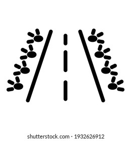 Plane runway icon. Outline plane runway vector icon for web design isolated on white background