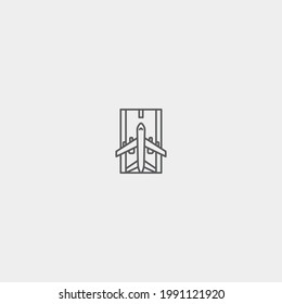 Plane runway vector icon illustration sign