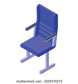 Plane seat icon isometric vector. Airplane chair. Cabin inside