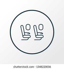 Plane seats icon line symbol. Premium quality isolated passenger chair element in trendy style.