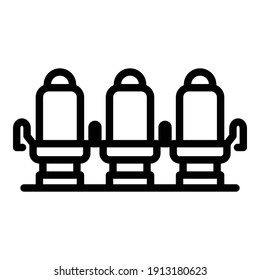 Plane seats icon. Outline plane seats vector icon for web design isolated on white background