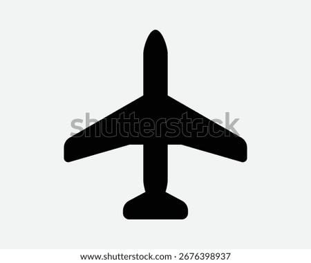 Plane Shape Icon Airplane Airport Sign Air Travel Fly Flight Transport Transportation Travelling Aircraft Jet Journey Vacation Arrival Departure Symbol