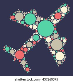 plane shape vector design by color point