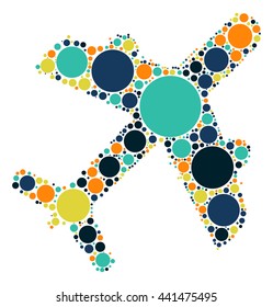 plane shape vector design by color point