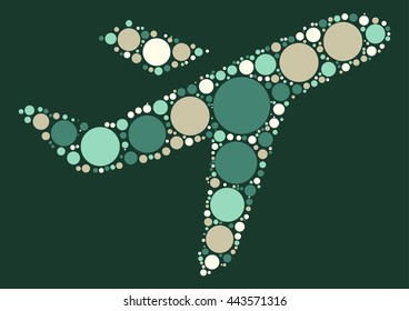 plane shape vector design by color point