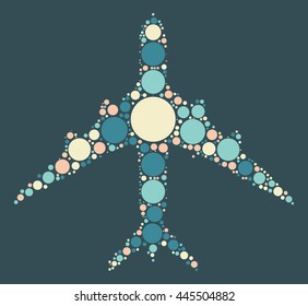 plane shape vector design by color point