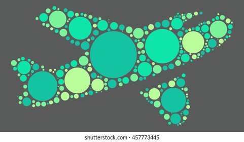 plane shape vector design by color point
