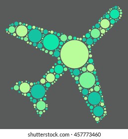 plane shape vector design by color point