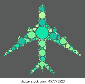 plane shape vector design by color point