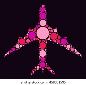 plane shape vector design by color point