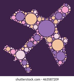 plane shape vector design by color point