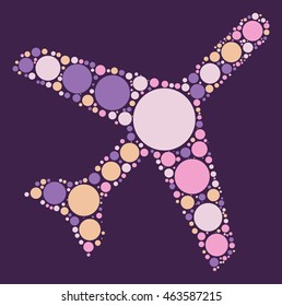 plane shape vector design by color point