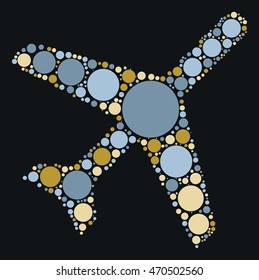 plane shape vector design by color point