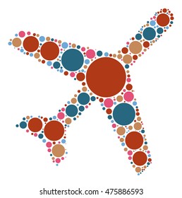 plane shape vector design by color point
