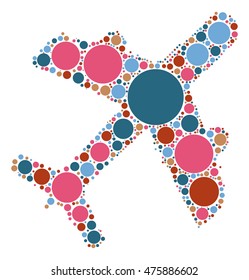 plane shape vector design by color point