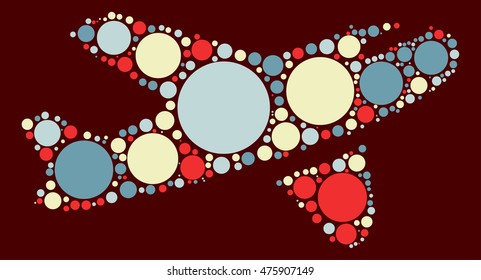 plane shape vector design by color point