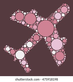plane shape vector design by color point