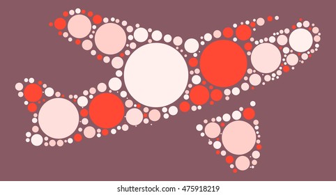 plane shape vector design by color point