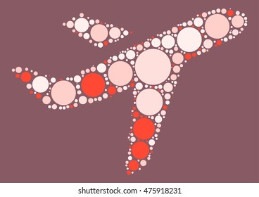 plane shape vector design by color point