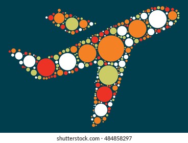 plane shape vector design by color point