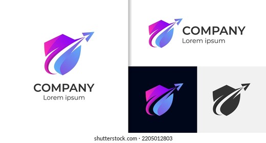 plane shield protect logo icon security symbol vector. for aviation protection, airport, travel, flight save logo design