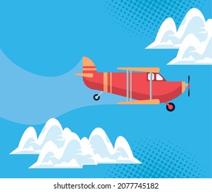 plane side view in sky scene