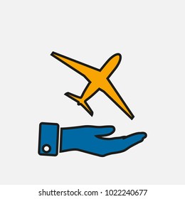 plane sign icon