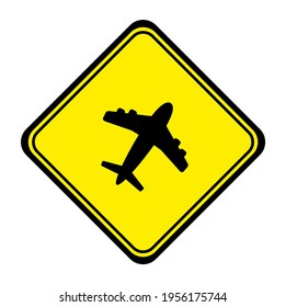 plane sign on white background