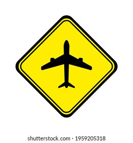 plane sign on white background