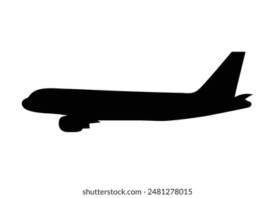 Plane. silhouette of a plane. Airplane icon vector. Flight transport symbol. Travel 