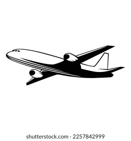 plane silhouette design. airplane icon, sign and symbol. air transportation vector illustration.