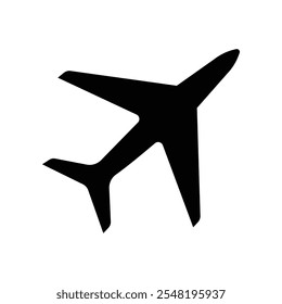 Plane silhouette. Flying airplane in the sky vector illustration. Plane icon