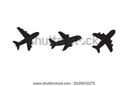 Plane silhouette icon, airplane icon