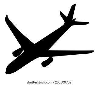 Plane Silhouette, isolated