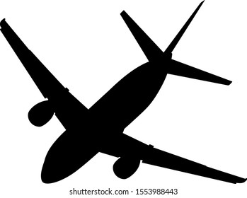 plane silhouette on a white background, vector illustration