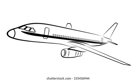 plane silhouette on a white background