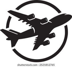 plane silhouette on a white background, vector illustration