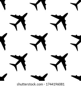 Plane silhouette Seamless pattern for fabric textile or wrapping