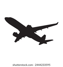 plane silhouette vector isolated black on white background